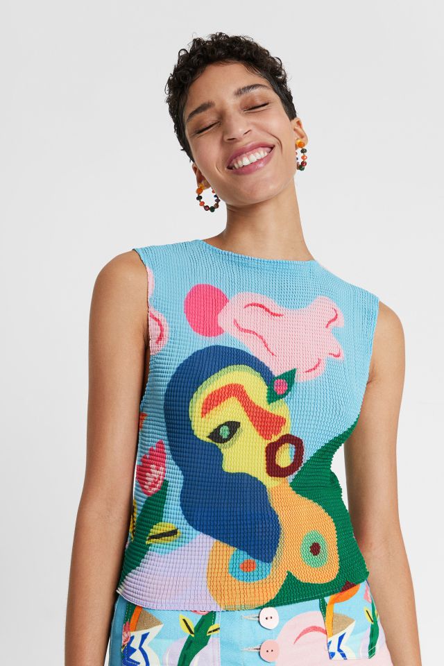 Desigual BLUE MASIL tank top by Makaroff SS2020