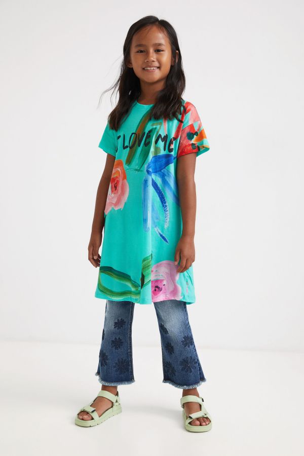 Desigual kids CLOE I Love Me cotton dress. $75.95. SS2022. 22SGVK12