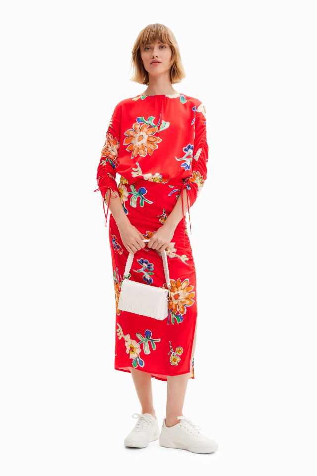 Desigual CRIMEA-gathered maxi skirt Summer 2023 collection now on sale at Angel in Vancouver Canada