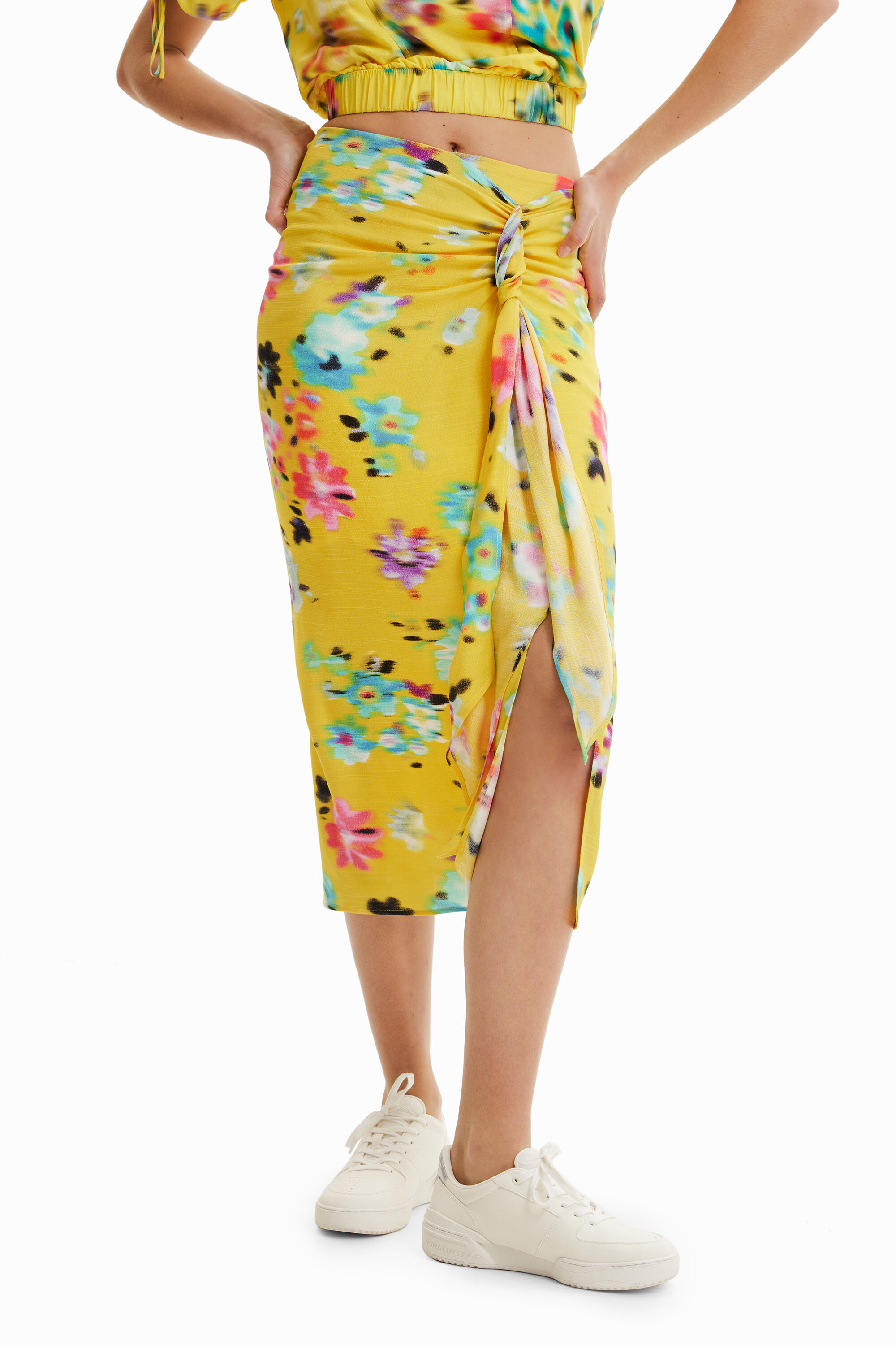 Desigual GARDEN midi slit skirt from Spring-Suymmer 2023 collection now at Angel in Vancouver Canada