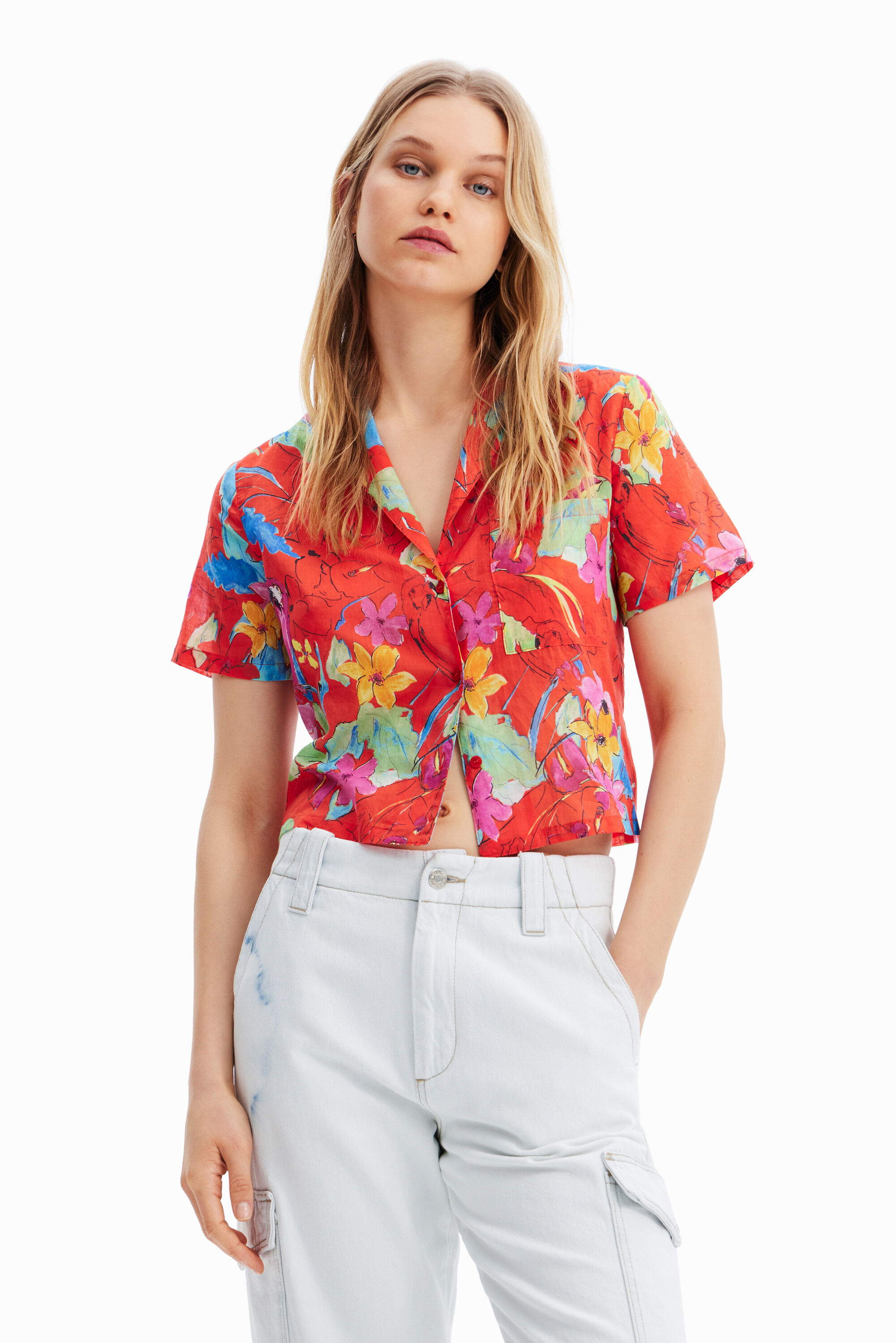 Desigual LAOS viscose resort shirt made in Morocco now at Angel in Vancouver Canada Spring-Summer 2023 collection