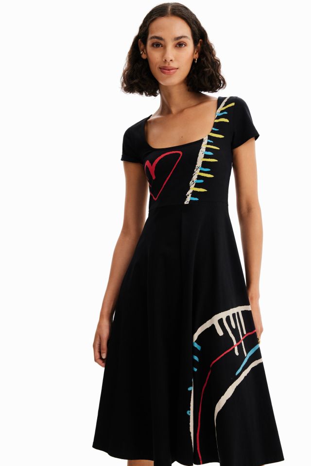 Desigual LISA A-line cotton midi dress. Made in Morocco. $189.95. SS2023.