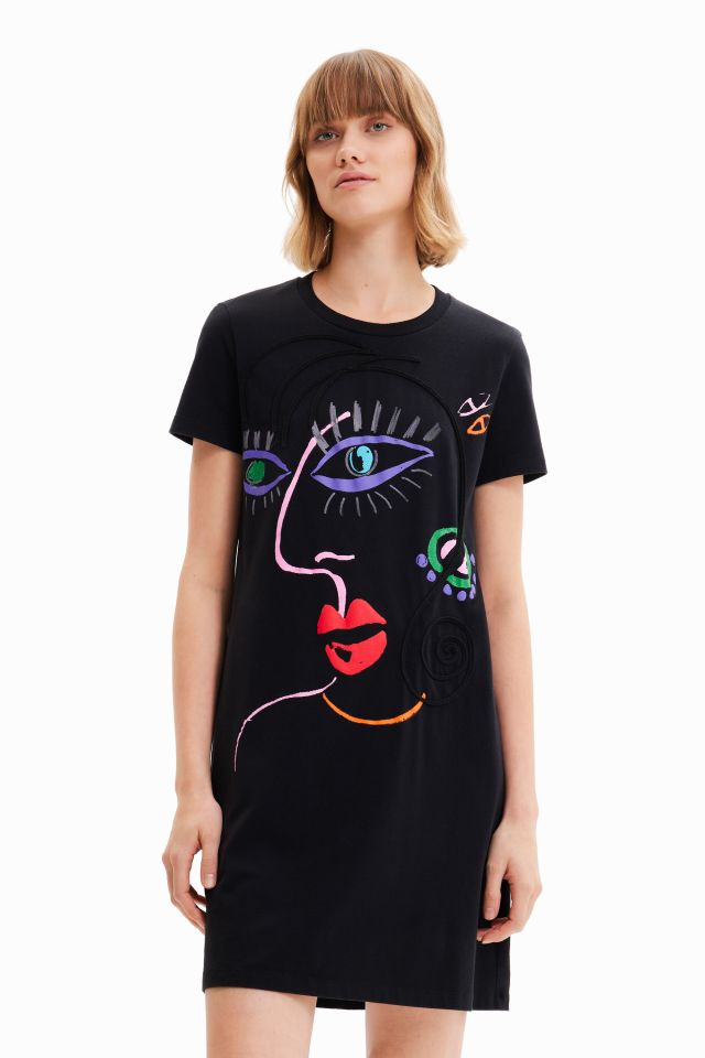 Desigual MALUA arty cotton T-shirt dress. $149.95. SS2023 collection.