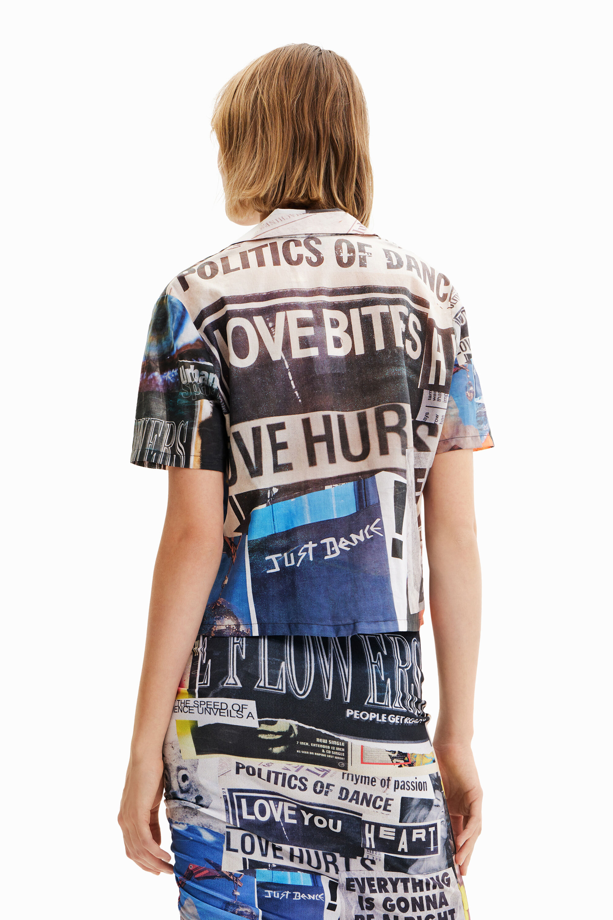 Desigual POSTERS resort shirt cotton made in Morroco now in stock at Angel in Vancouver Canada Spring-Summer 2023 collection