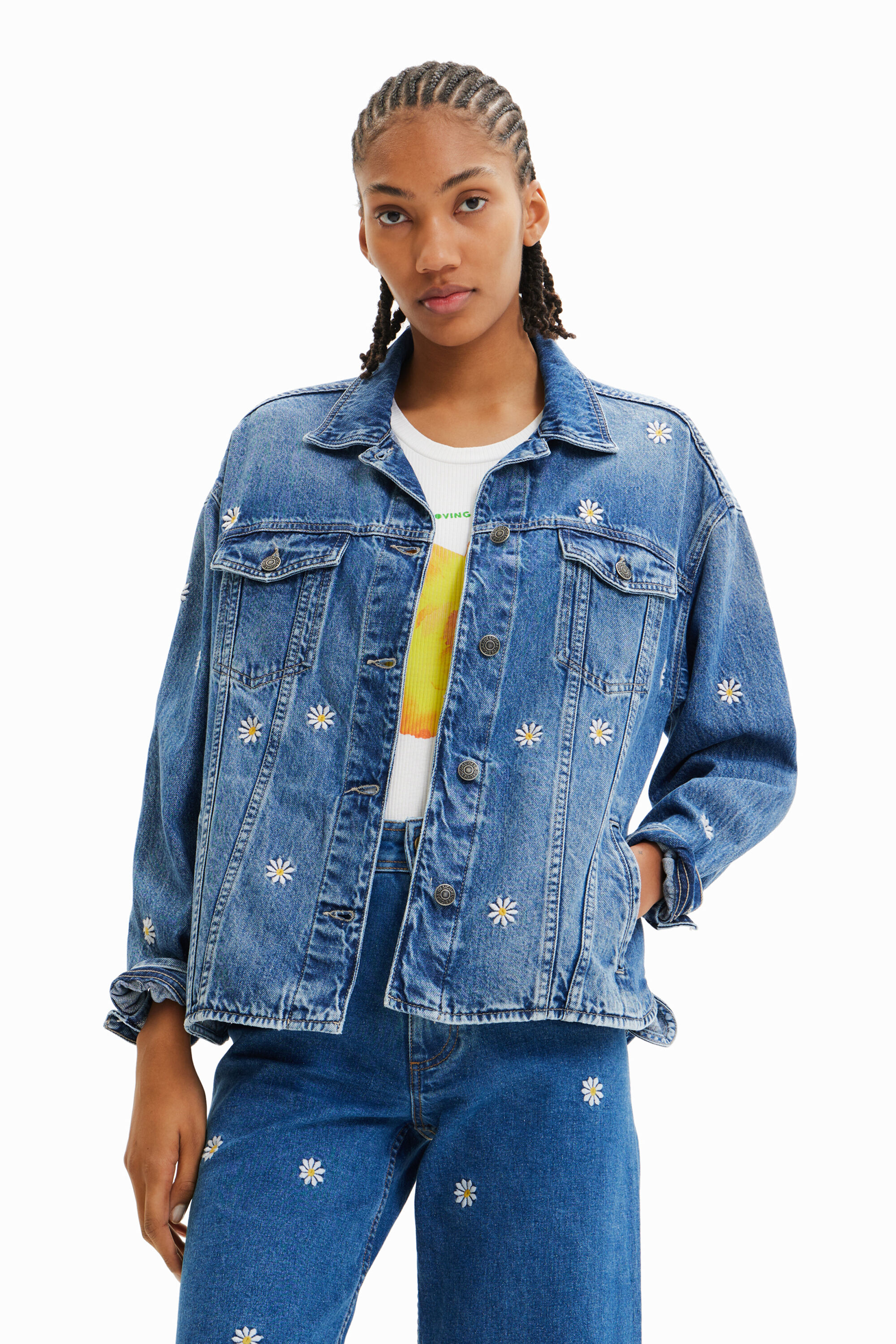 Desigual DAISY denim jacket Summer 2023 collection in Vancouver Canada