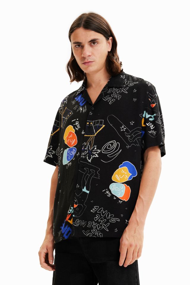 Desigual RON arty short-sleeve resort shirt. Made in Portugal. $149.95. Summer 2023 collection.