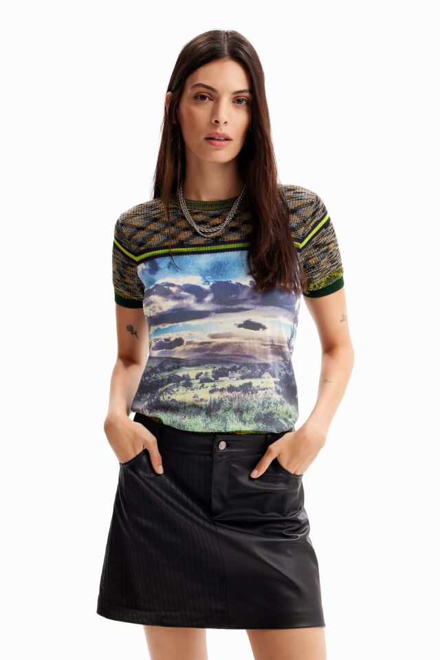 Desigual LANDLAS jacquard knit T-shirt Fall-Winter 2023 collection