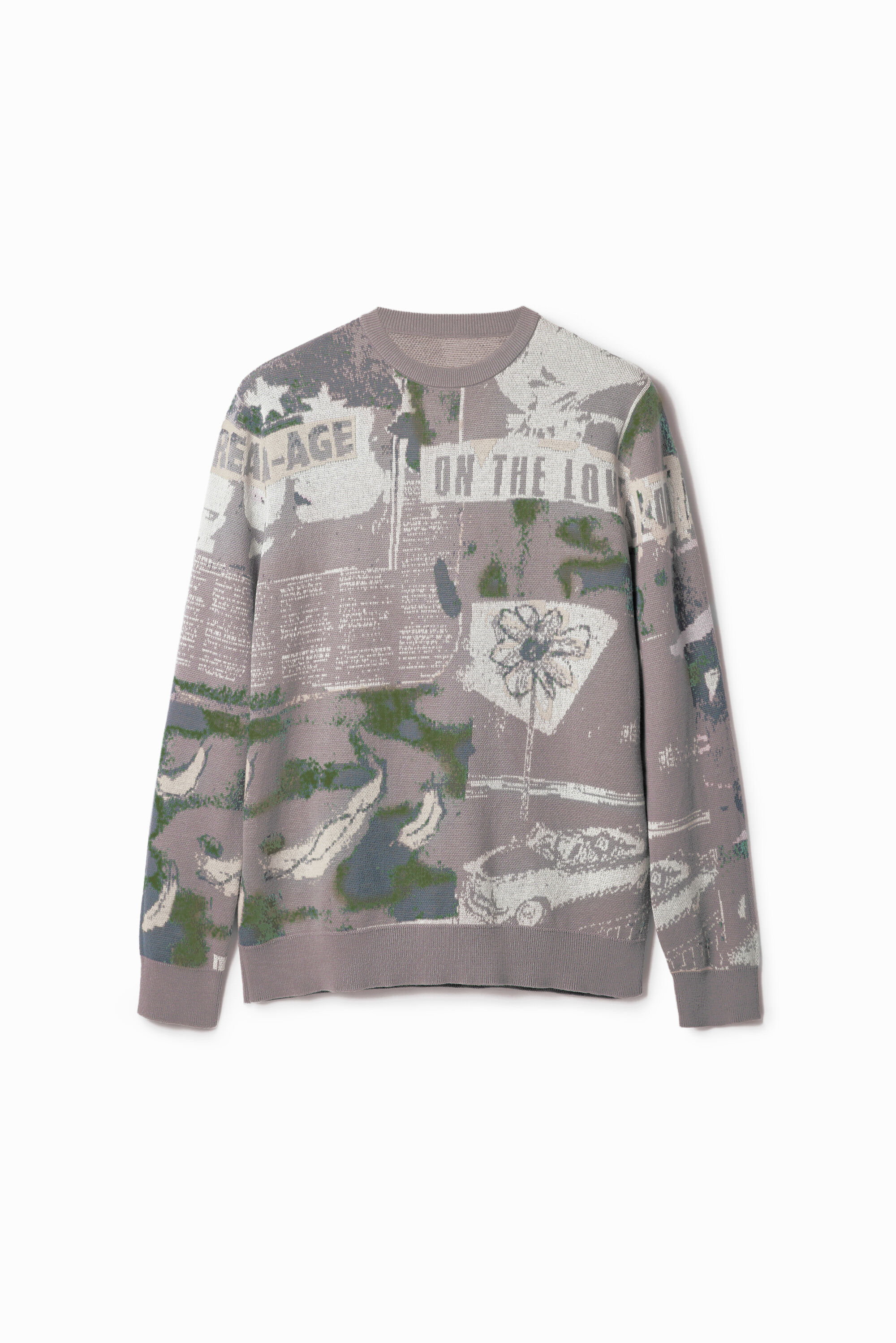 Desigual men's Simon jacquard knit cotton sweater Fall-Winter 2023 collection