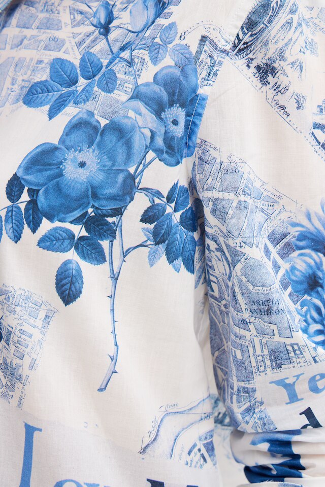 Desigual FLOWERS cotton shirt, made in Morocco SS2024.