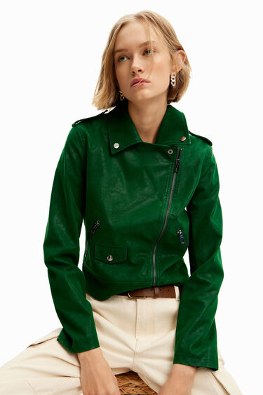 Desigual HARRY jungle green biker jacket SS2024