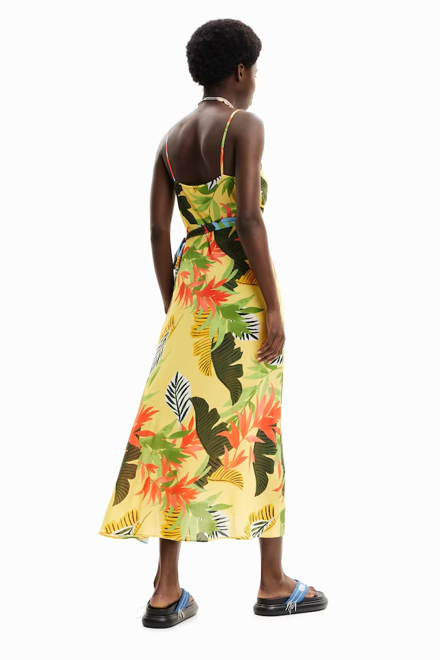 Desigual TROPICAL LEAVES swimwear wrap dress SS2024