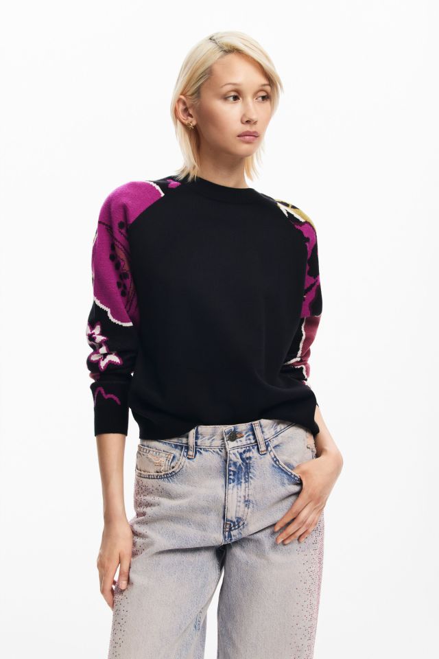 Desigual BARRIE floral sleeve sweater FW2024