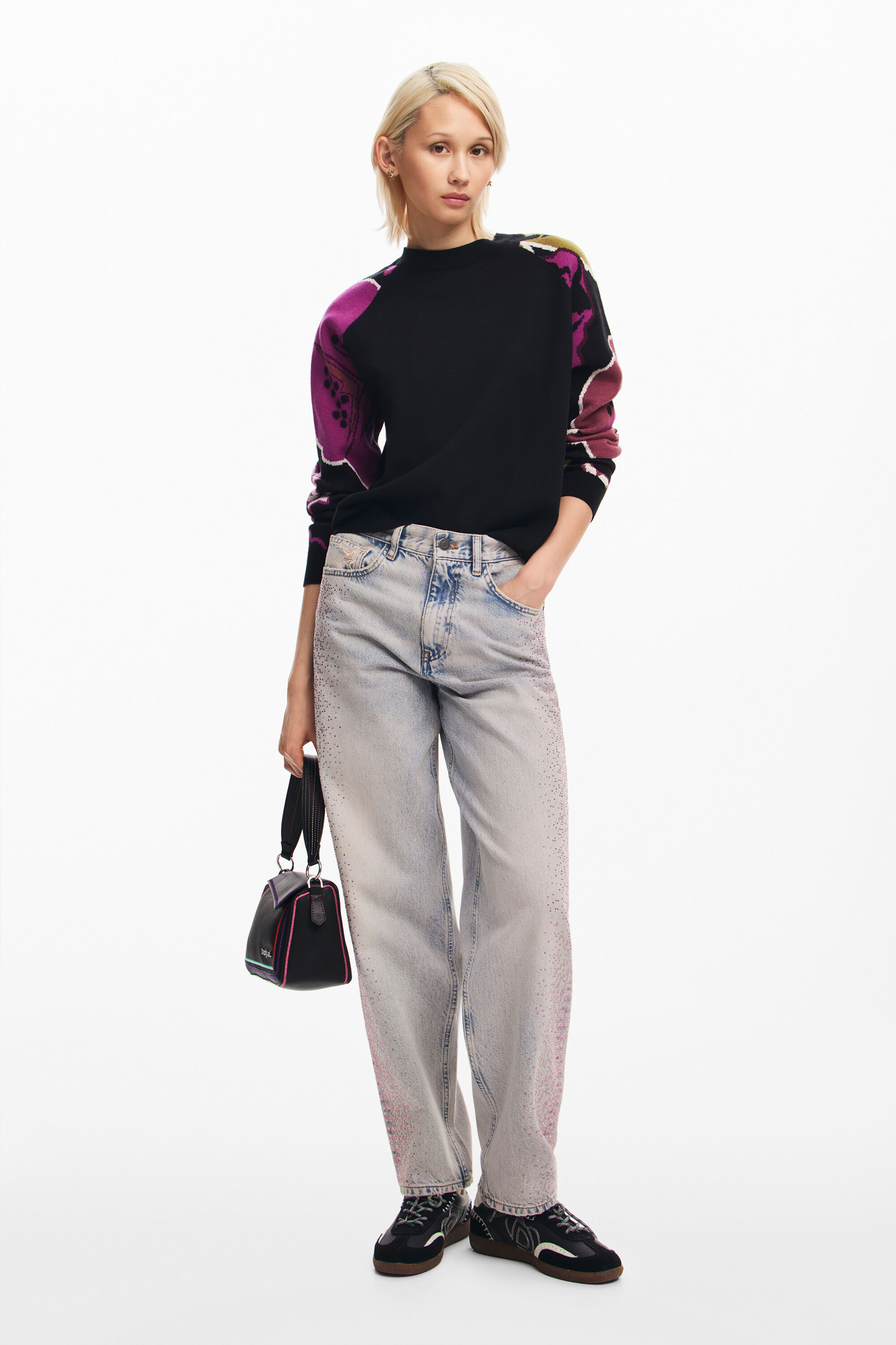 Desigual BARRIE floral sleeve sweater FW2024