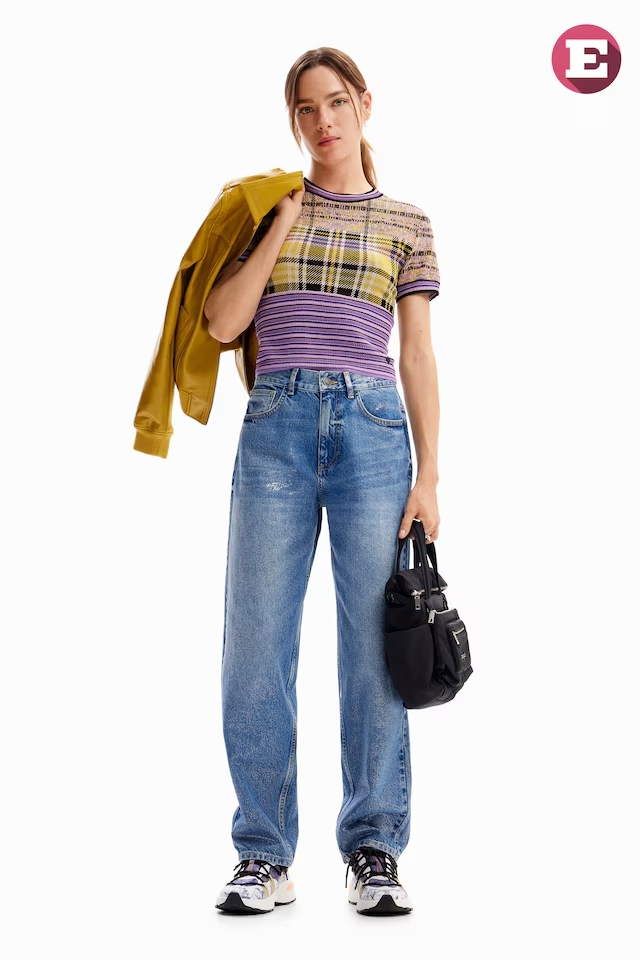 Desigual CUADRI knitted T-shirt FW2024