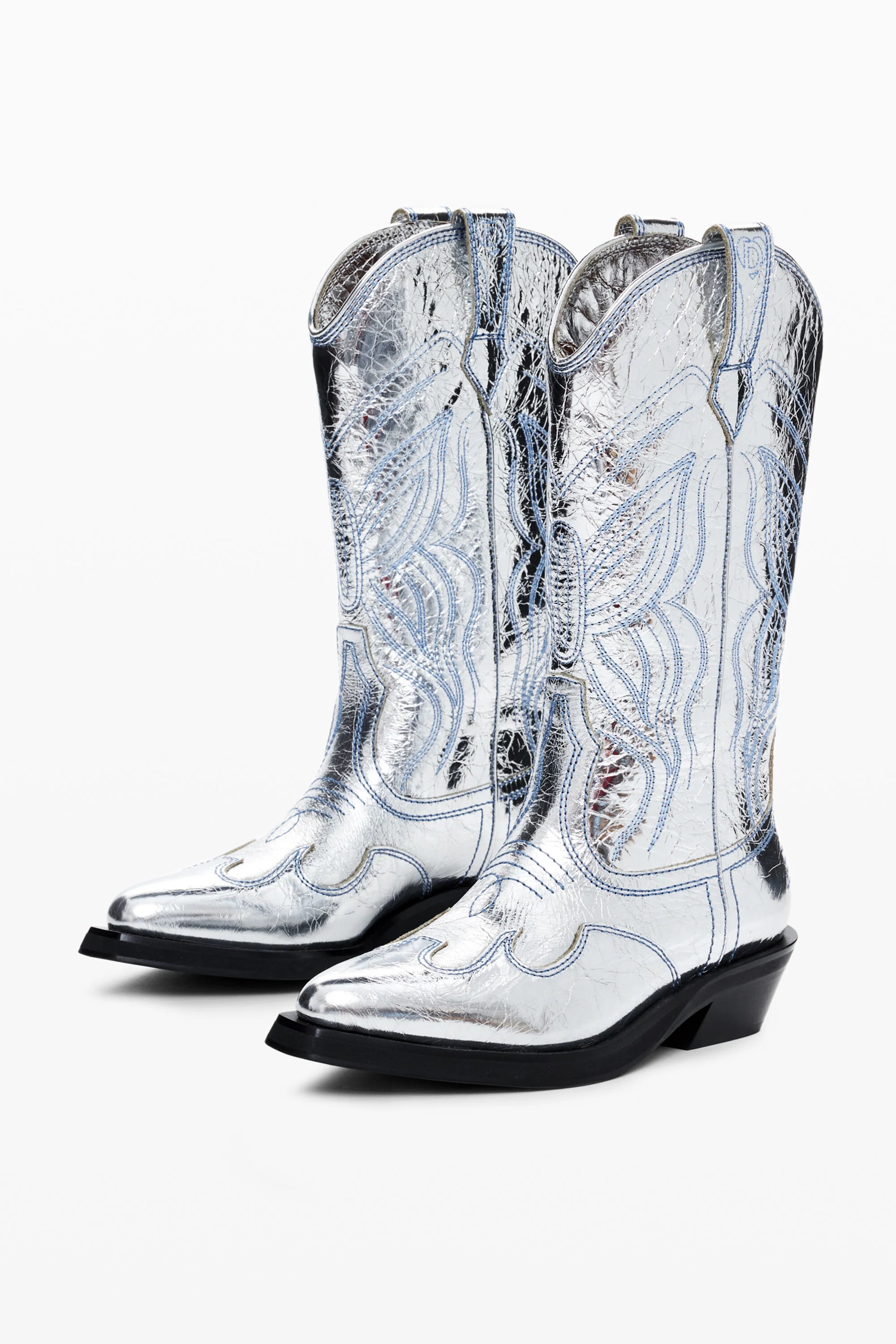 Desigual JOLENE silver embroidered cowboy boots