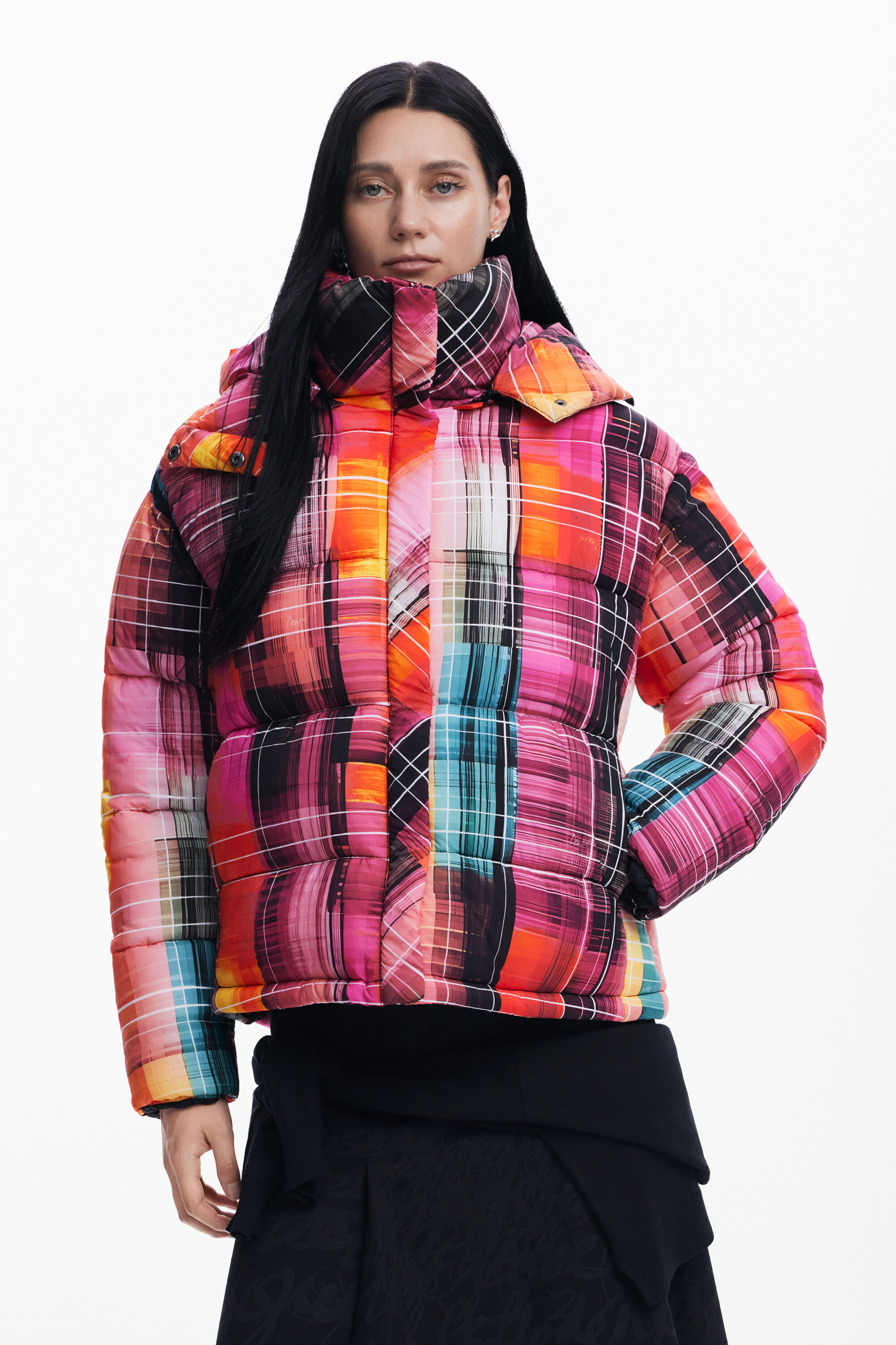 Desigual MALMO padded bold plaid winter jacket FW2024