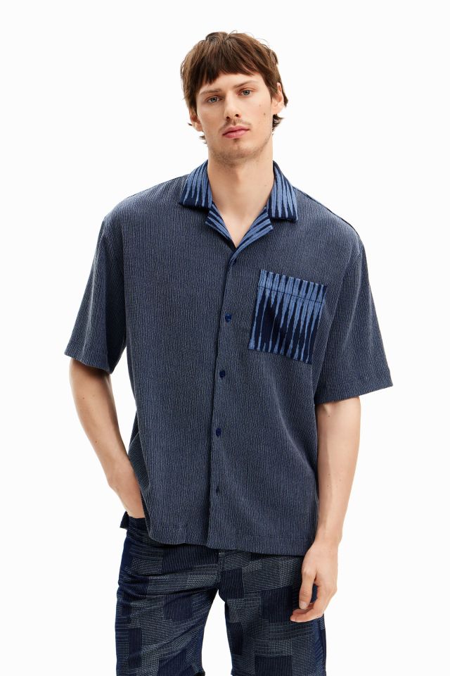 Desigual ALFRED textured cotton men's shirt FW2024