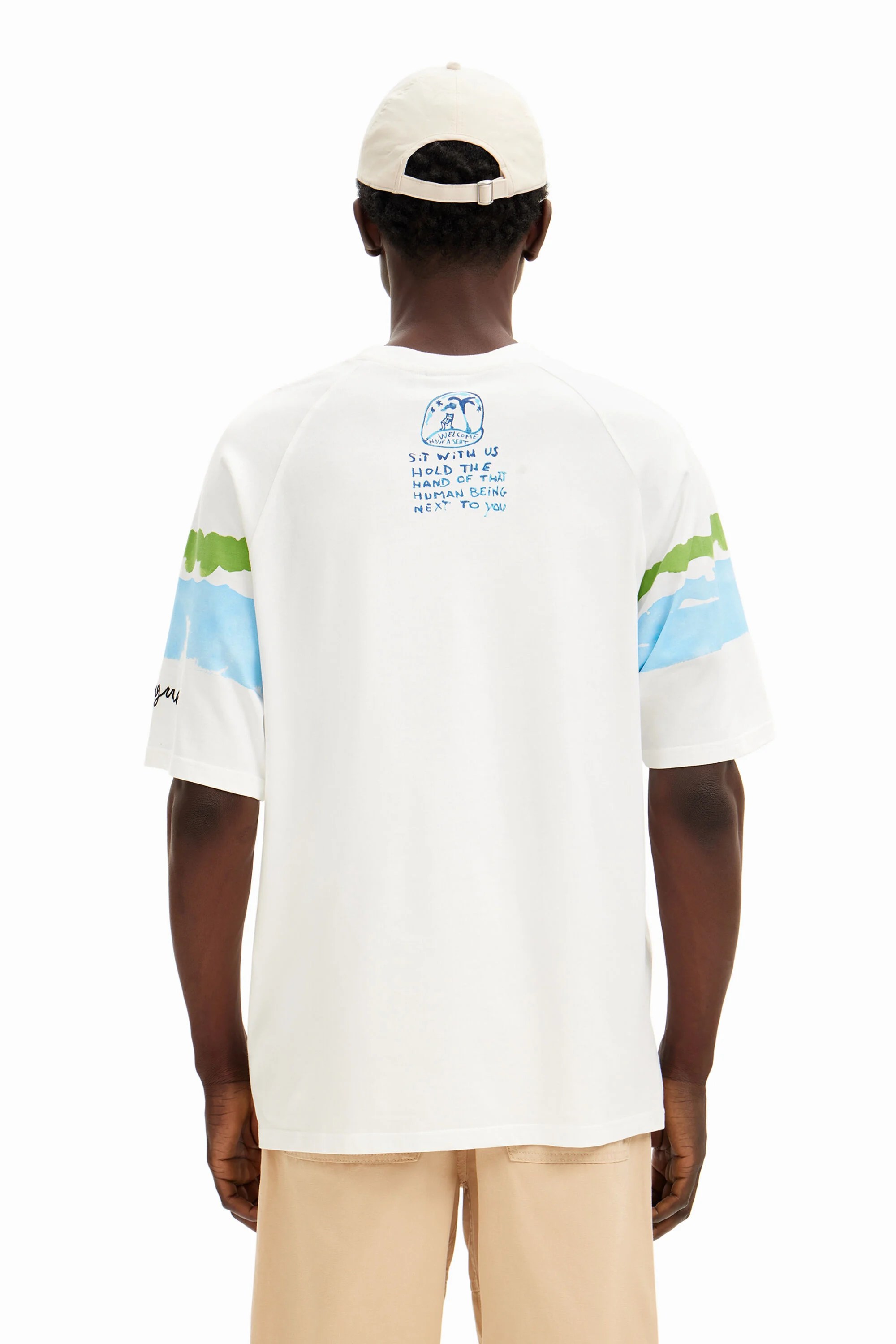 Desigual AREN cotton T-shirt with palm trees FW2024