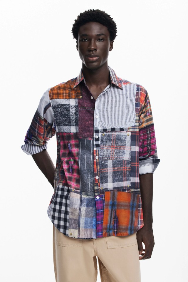 Desigual MINNESOTA patchwork cotton shirt
