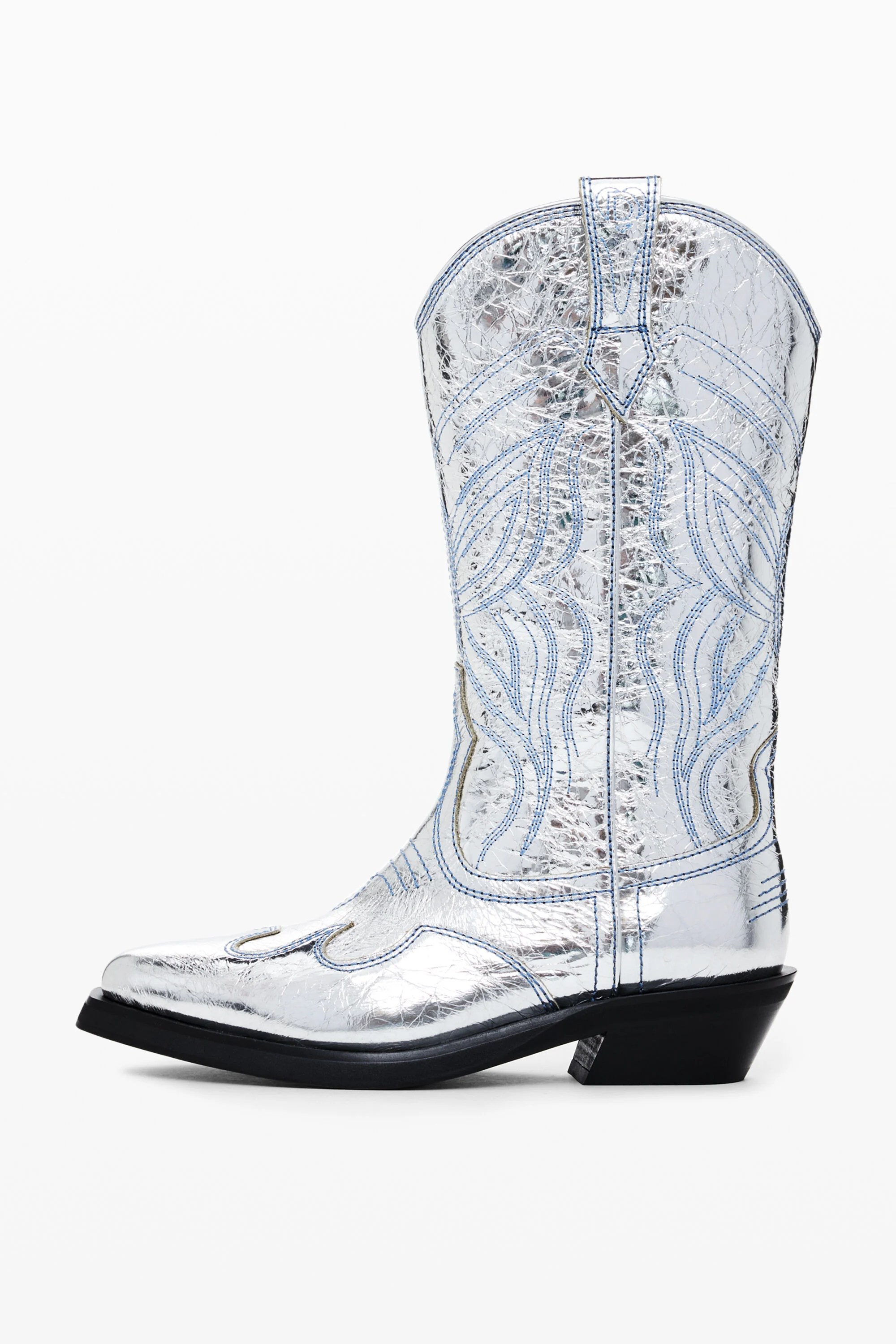 Desigual JOLENE silver embroidered cowboy boots