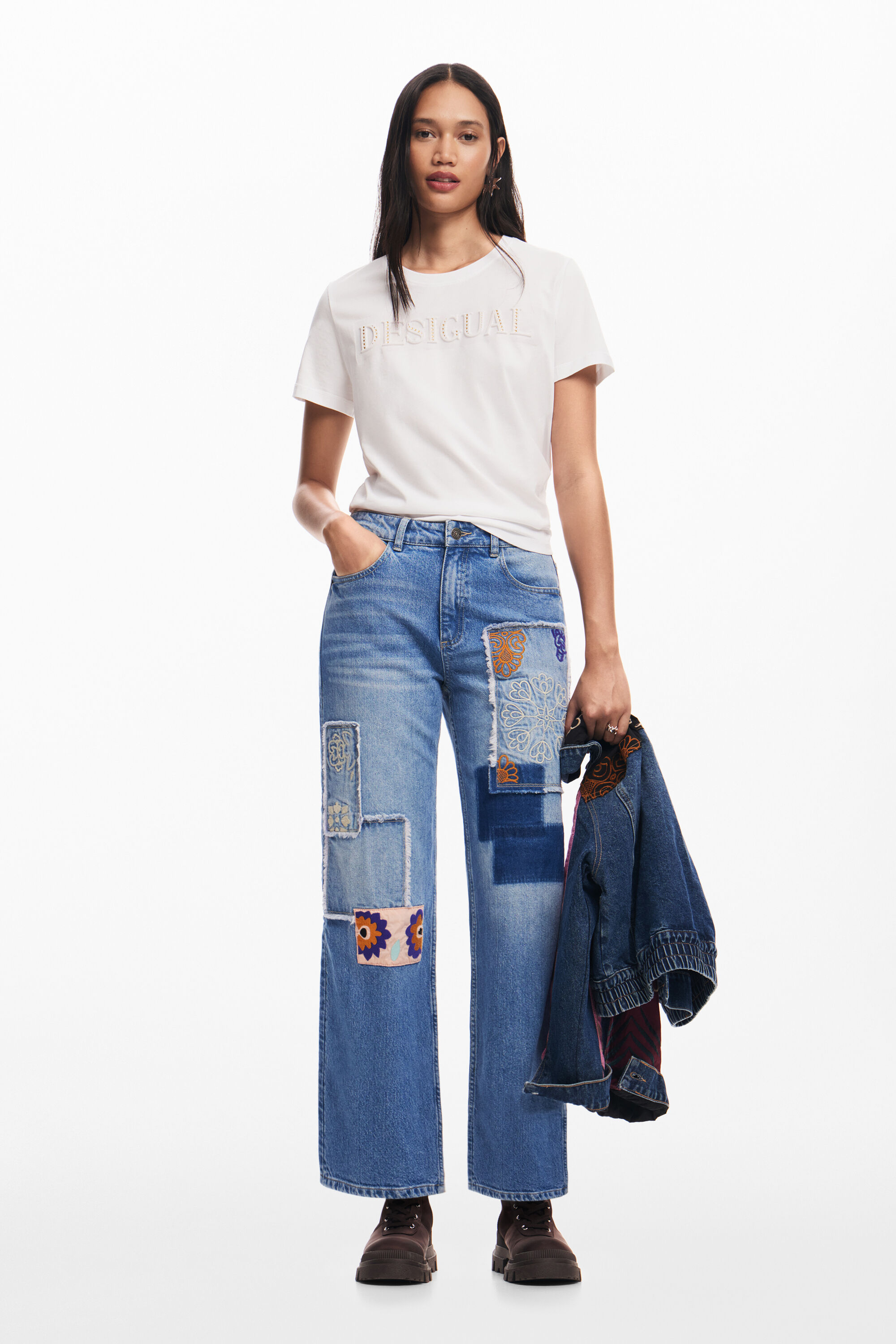 Desigual MILA embroidered patch jeans FW2024