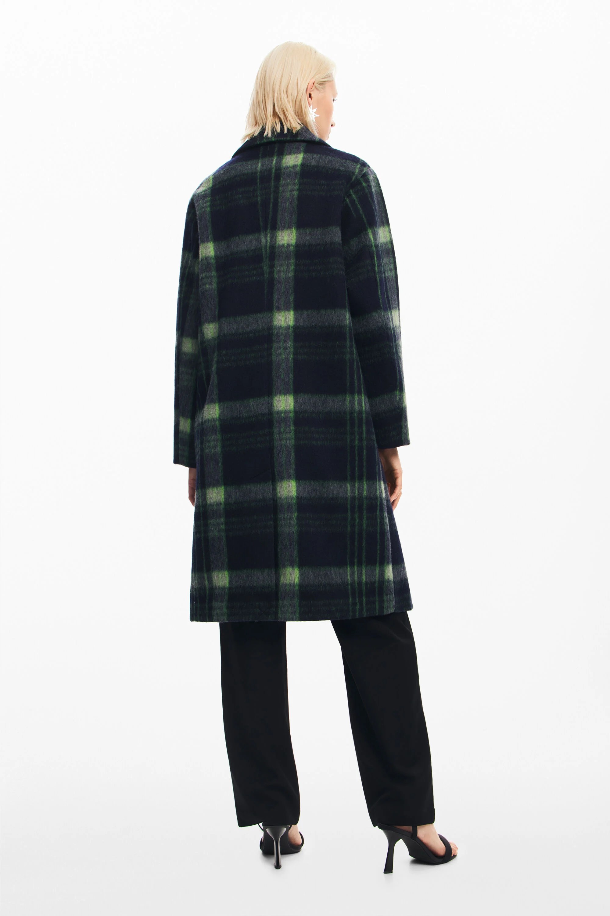 NAPOLES long plaid wool overcoat