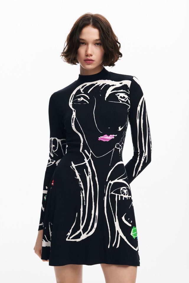 Desigual OREGON female faces viscose dress. $139.95. Fall 2024 Collection.