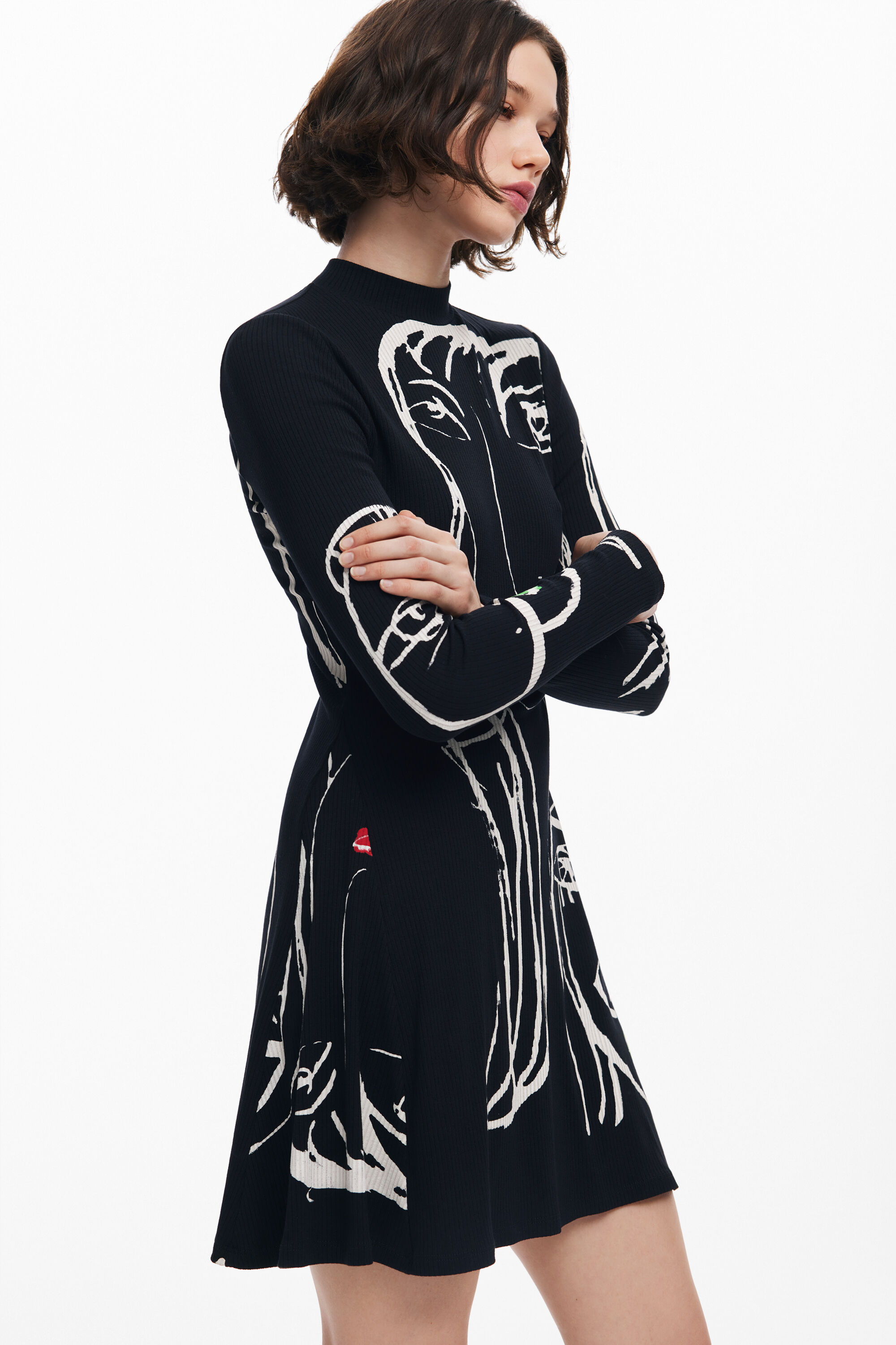 Desigual OREGON female faces viscose dress. $139.95. Fall 2024 Collection.