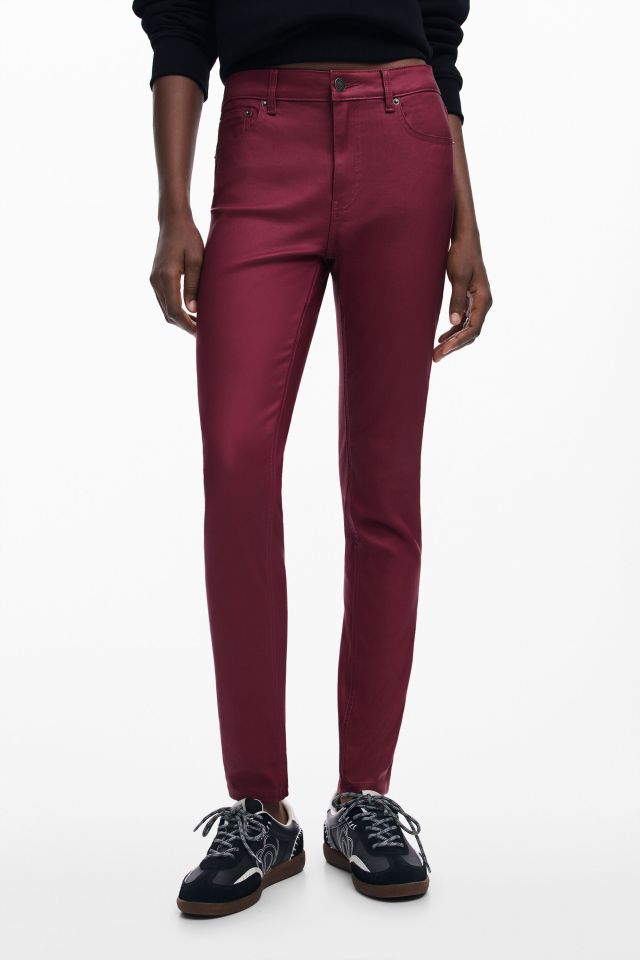 Desigual slim burgundy trousers FW24