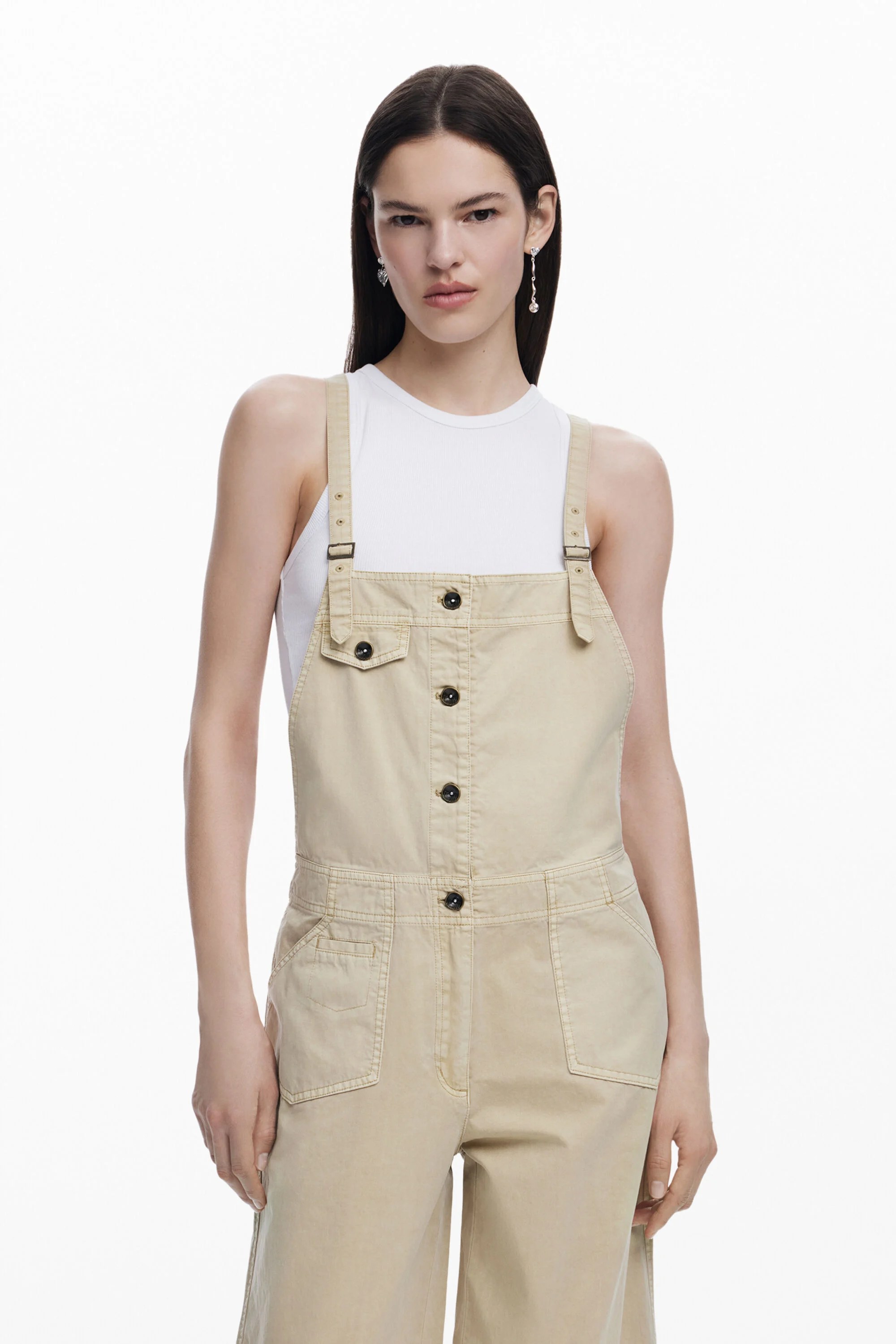Desigual TIBER cotton jumpsuit overalls mid-calf length. $209. SS2025.