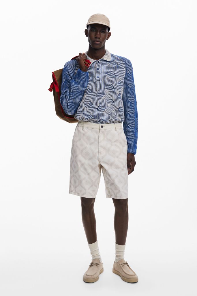 Desigual heathered polo sweater FW2025 collection