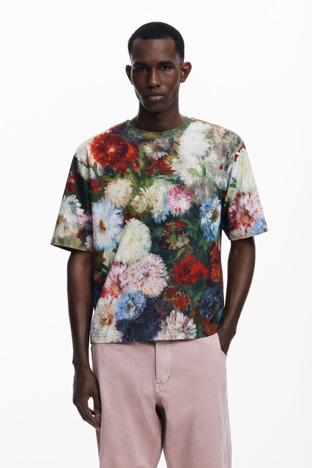 Desigual FLOWER cotton T-shirt. $99.95. FW2025.