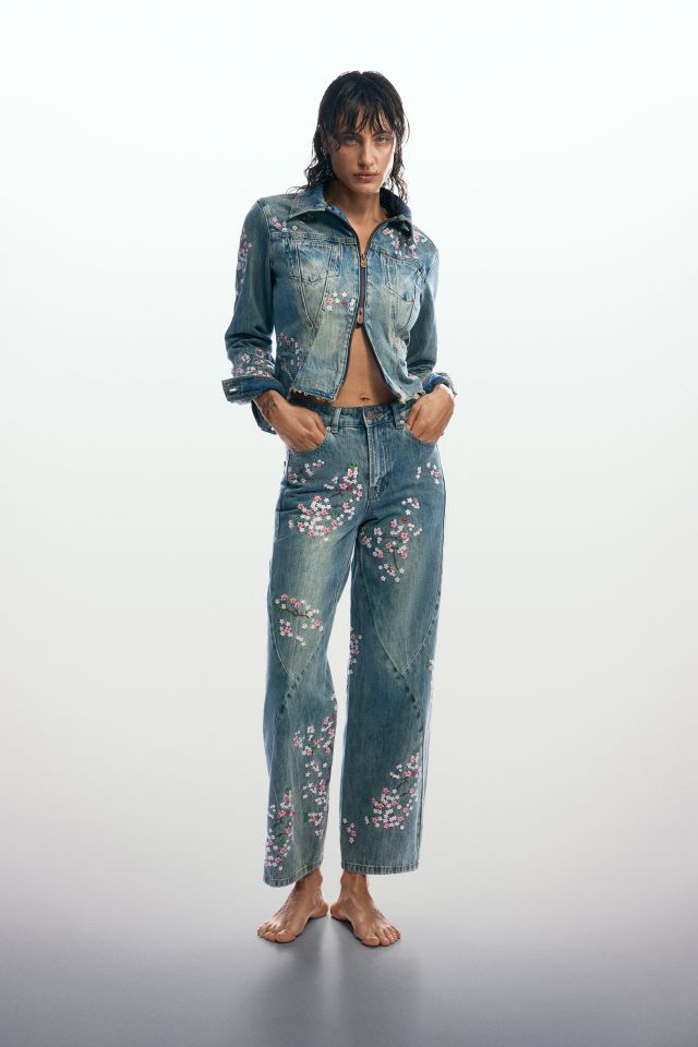 Desigual embroidered FLOWER denim jeans 2026