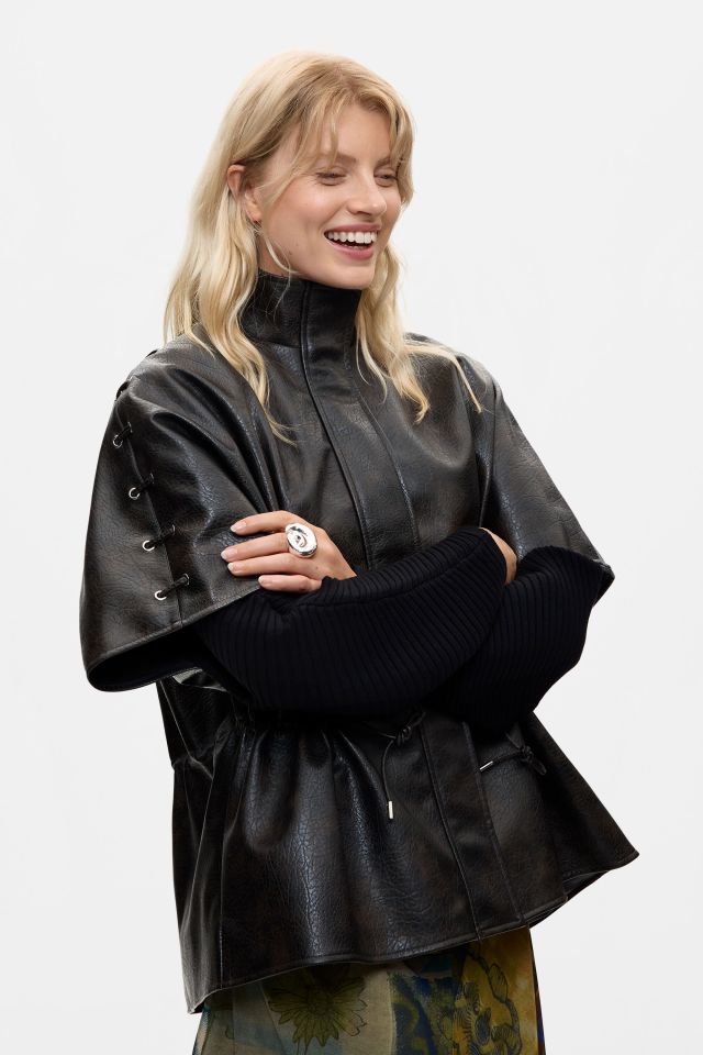 Desigual LEATHER EFFECT poncho Fall 2026 collection