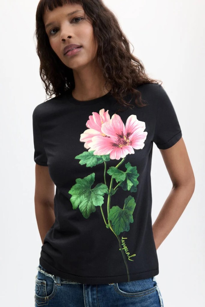 Desigual SAPPORO flower cotton T-shirt