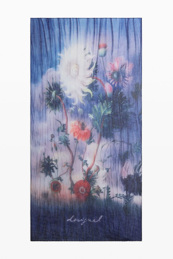 Desigual AZUL printed flower scarf FW2026
