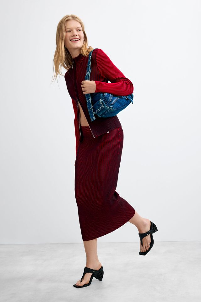 Desigual ruby red tube skirt Fall 2026