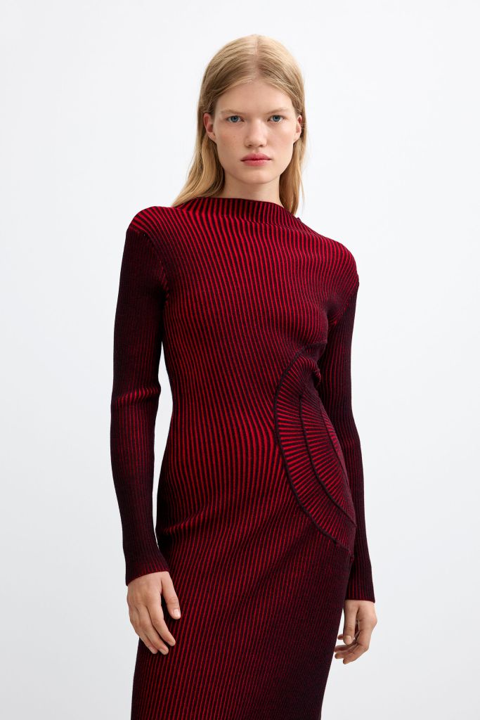 Desigual BLOODY red rib-knit dress Fall 2026