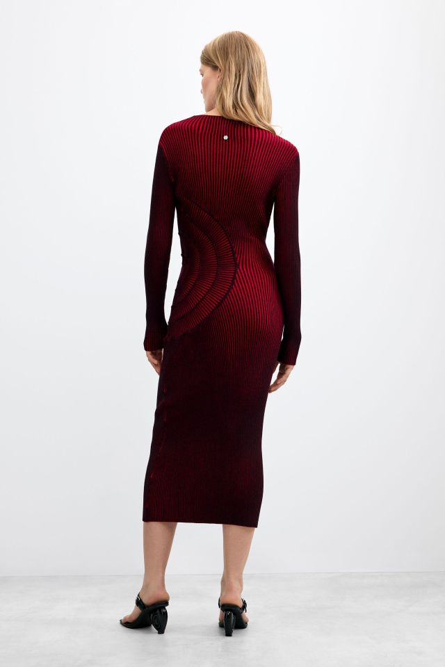 Desigual BLOODY red rib-knit dress Fall 2026