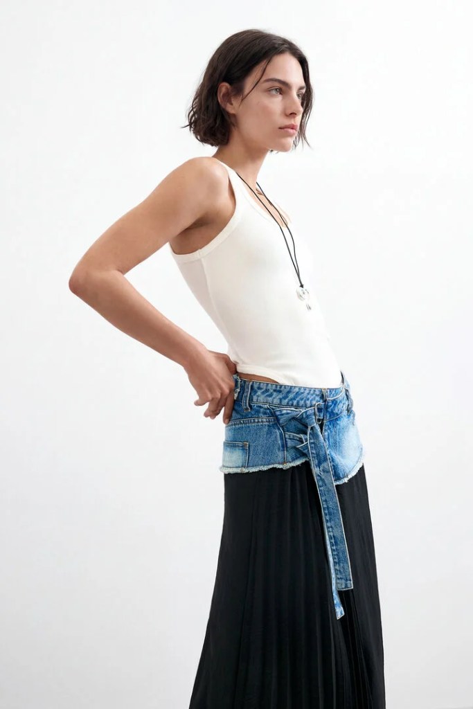 Desigual COLLEGE long pleated hybrid skirt FW2026