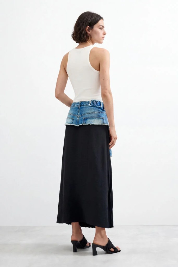 Desigual COLLEGE long pleated hybrid skirt FW2026