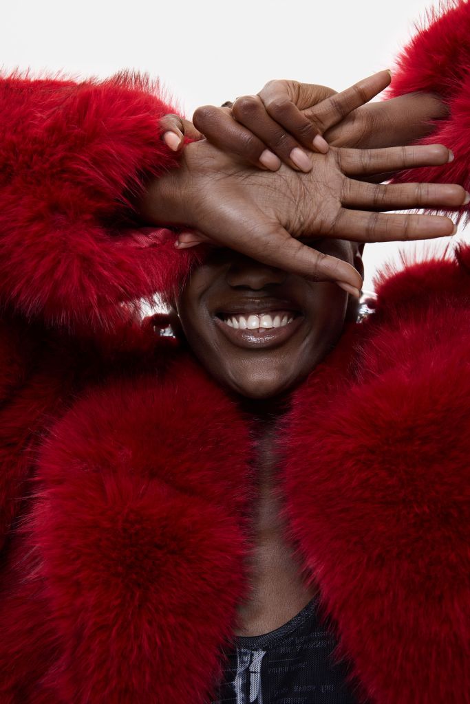 Desigual CRUDELIA red faux fur coat Fall 2026