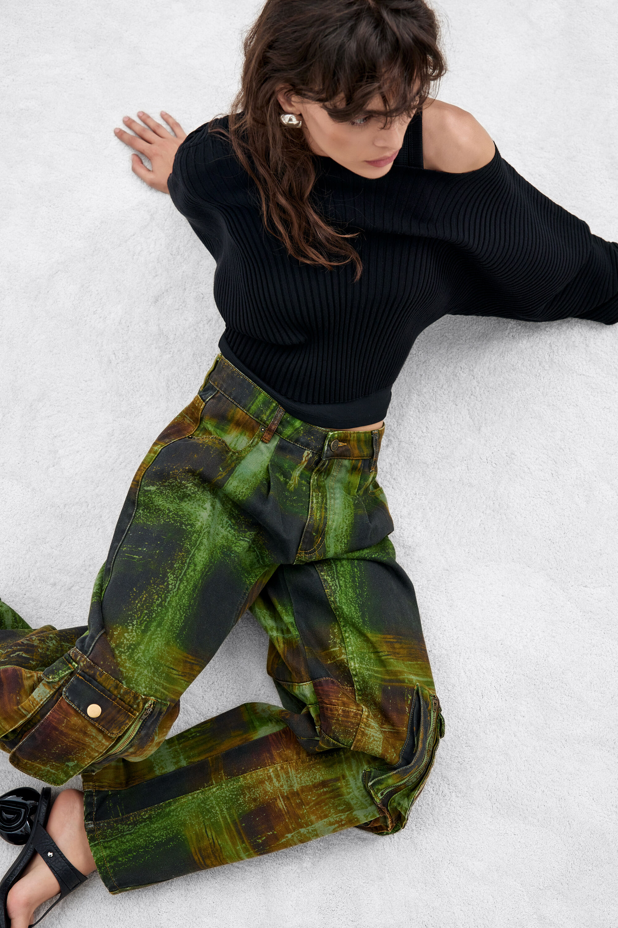 Desigual GREEN CHECKS cargo pants by Christian Lacroix Fall 2026