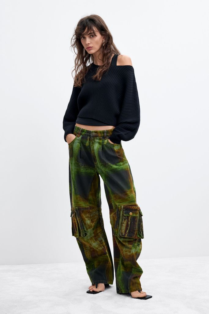 Desigual GREEN CHECKS cargo pants by Christian Lacroix Fall 2026