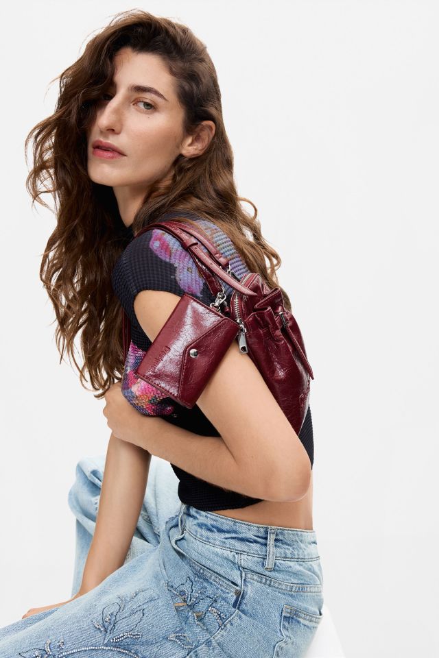 Desigual red half-logo clutch/phone bag