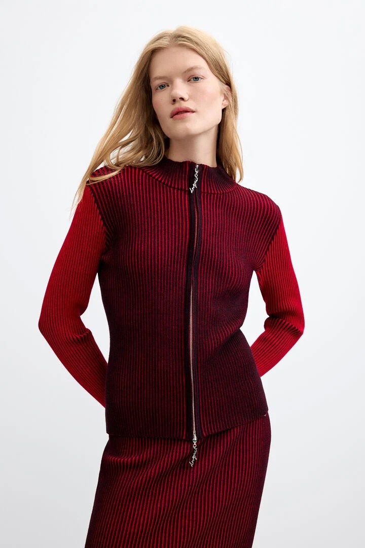 Desigual iridescent knit zip jacket Fall 2026