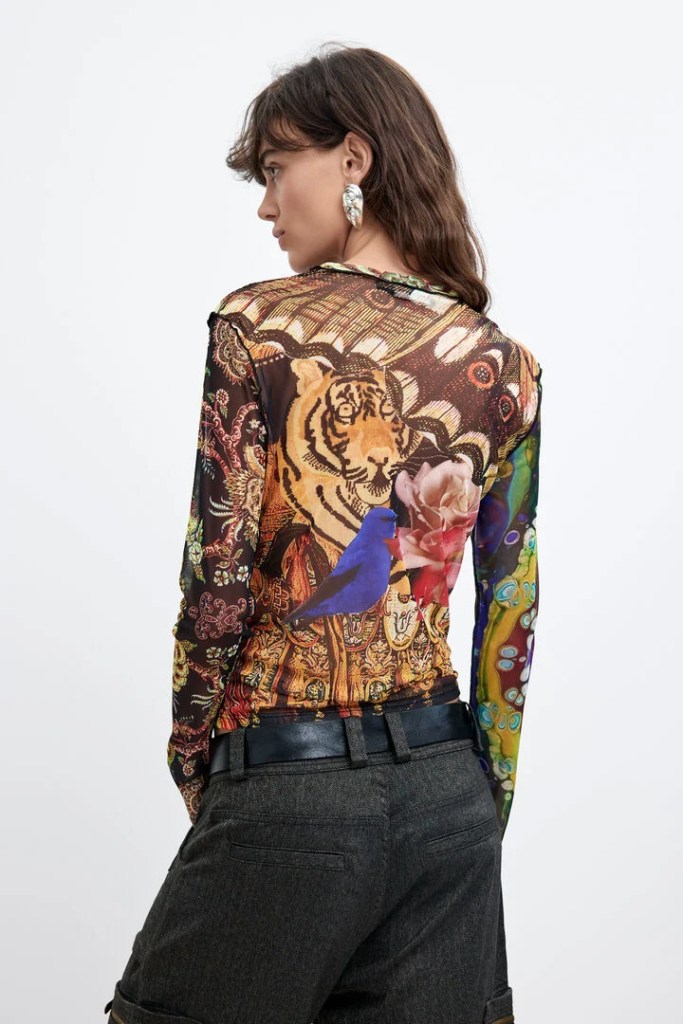 Desigual LION long-sleeve sheer T-shirt by Christian Lacroix Fall 2026