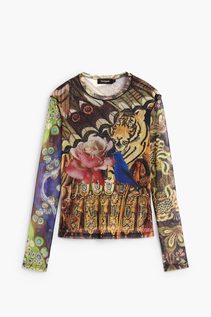Desigual LION long-sleeve sheer T-shirt by Christian Lacroix Fall 2026