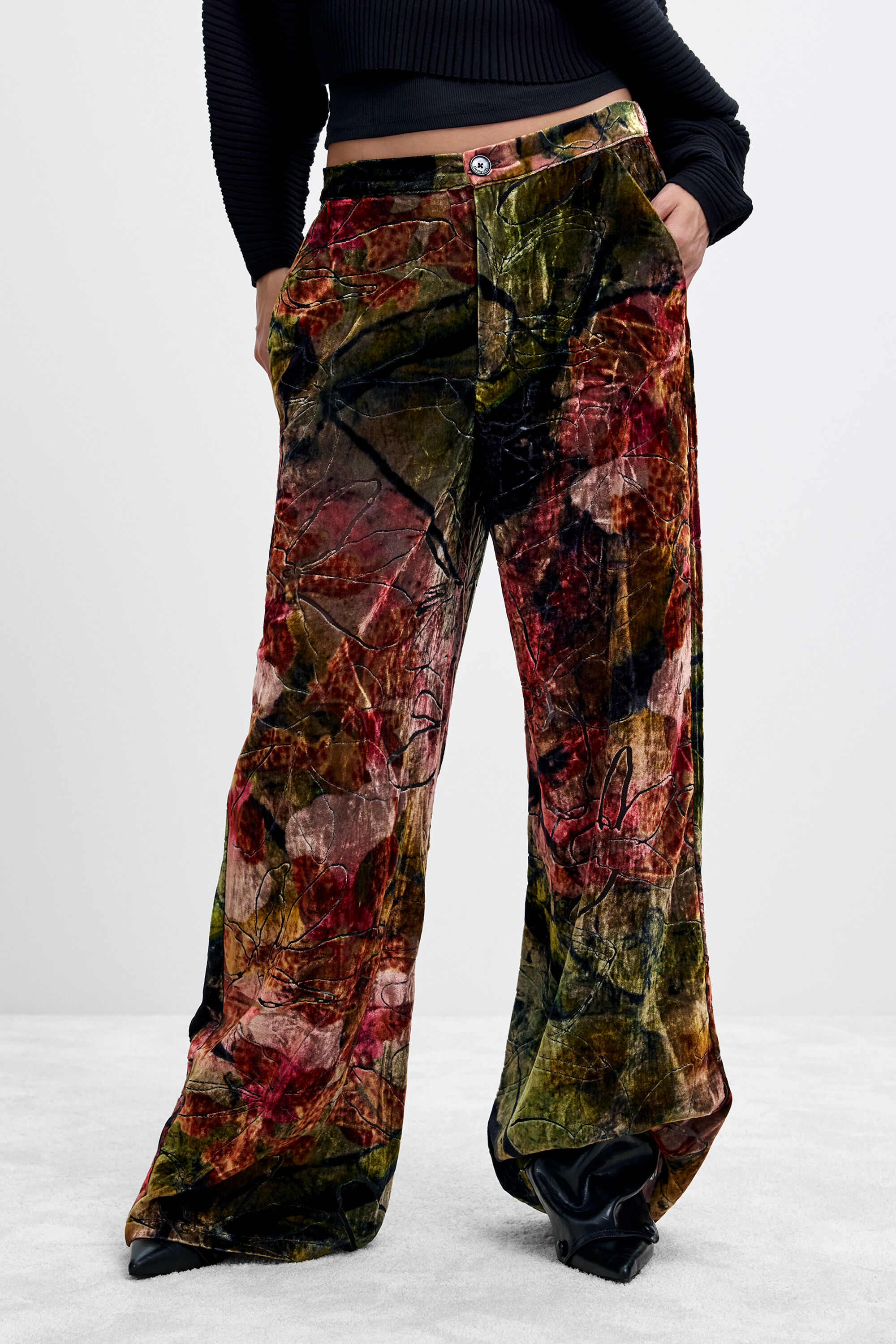 Desigual ORCHID VELVET pants by Christian Lacroix