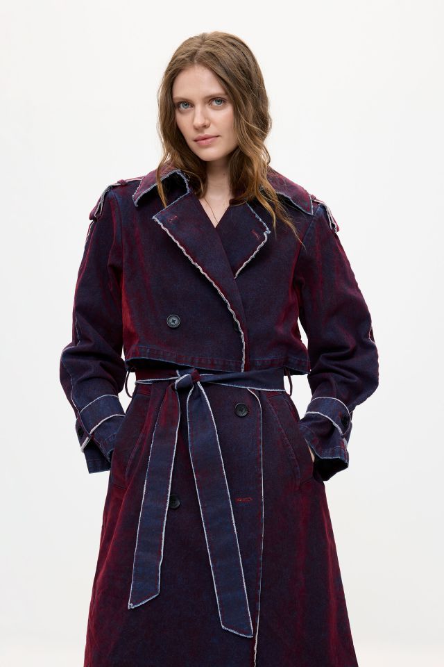 Desigual Velvetty burgundy cotton trench coat Fall 2026